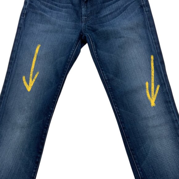 7 For All Mankind 7FAM Bootcut Jeans 28 Dark Blue Wash - Picture 7 of 13